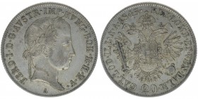 KAISERTUM ÖSTERREICH Kaiser Ferdinand I.
20 Kreuzer 1845 A
6,68 Gramm, -vz