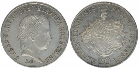 KAISERTUM ÖSTERREICH Kaiser Ferdinand I.

20 Kreuzer 1848 KB
6,61 Gramm, vz+