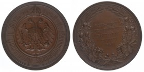 KAISERTUM ÖSTERREICH Bronzemedaille 1866 v. Jauner auf die von der Wiener Landwirtschaftsgesellschaft veranstaltete land- und forstwirtschaftliche Aus...