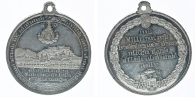 SALZBURG Zinnmedaille 1882
1300-jähriges Jubiläum des Erzstiftes Salzburg
mit angeprägter Öse
Macho 139, Zinn, 20,97 Gramm, -stfr
