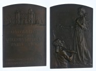 KAISERTUM ÖSTERREICH Paris Bronzeplakette 1900. (St. Schwartz)

Teilnahme Österreichs auf der Weltausstellung
Erinnerungszeichen des Handelsministeriu...