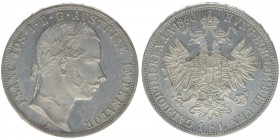 KAISERTUM ÖSTERREICH Kaiser Franz Joseph I.
1 Gulden 1860 A
12,39 Gramm, vz/stfr