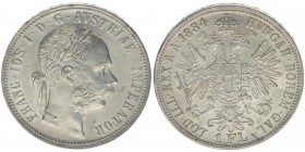 KAISERTUM ÖSTERREICH Kaiser Franz Joseph I.

1 Gulden 1884
12.39 Gramm, vz++