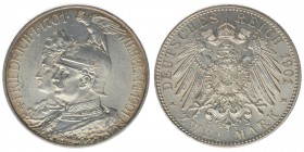 PREUSSEN Wilhelm II. 1888-1918
2 Mark 1901 A aus Anlass des 200-jährigen Bestehens des Königreiches
AKS 136, 11,12 Gramm ss/vz
