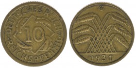 DEUTSCHES REICH 10 Reichspfennig 1931 G
AKS 45, 3,85 Gramm, ss