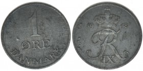 Dänemark Frederick IX.
1 Öre 1948
Zink, 1.50 Gramm,16mm, vz++
Auflage 300 stk.
