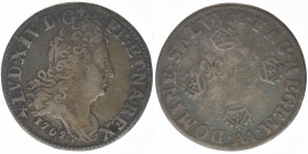Frankreich Ludwig XIV.
1/8 Ecu 1707
2,84 Gramm, -ss