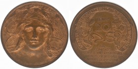 Italien Victor Emanuel III. 
Jeton zu 20 Centesimi 1906
Weltausstellung in Mailand 
Messing, 9,78 Gramm, 29mm, vz