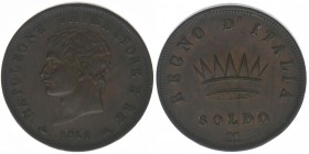 Italien Königreich 1805-1814 Napoleon
Soldo 1811 M (Mailand)
Kahnt/Schön 3, 10,54 Gramm, vz-