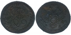 Rußland Katharina II.
5 Kopeken 1789 EM
Kupfer, 51,89 Gramm, vz