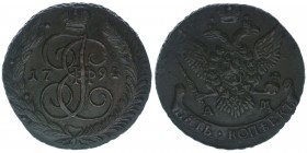 Rußland Katherina II.
5 Kopeken 1794 AM
Anninskoje

vz
Kupfer
48.86g