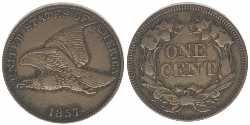 USA
One Cent 1857 - Fliegender naturalistischer Adler

ss+
Kahnt/Schön 54
Kupfer...
