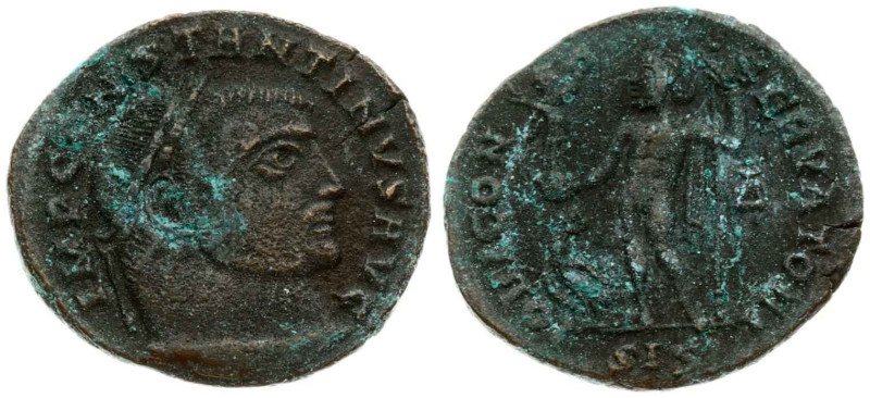 Roman Empire. Constantine I (307/10-337). AE Follis 306, Siscia. Av: IMP CONSTAN...