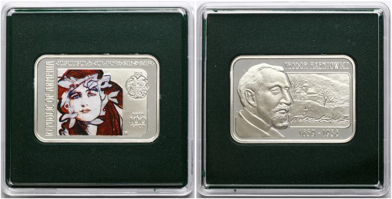 Armenia. 100 Dram 2010 MW, Teodor Axentowicz. Silver .925, coloured, 28.28 g. KM...