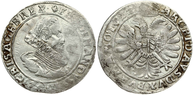 Holy Roman Empire, Stiria. Ferdinand II (1619-1637). 1/2 kippertaler (75 Kreuzer...