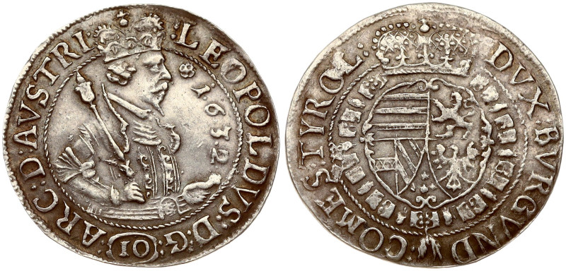 Holy Roman Empire, Tyrol. Leopold V (1626-1632). 10 Kreuzer 1632. Silver 3.31 g....