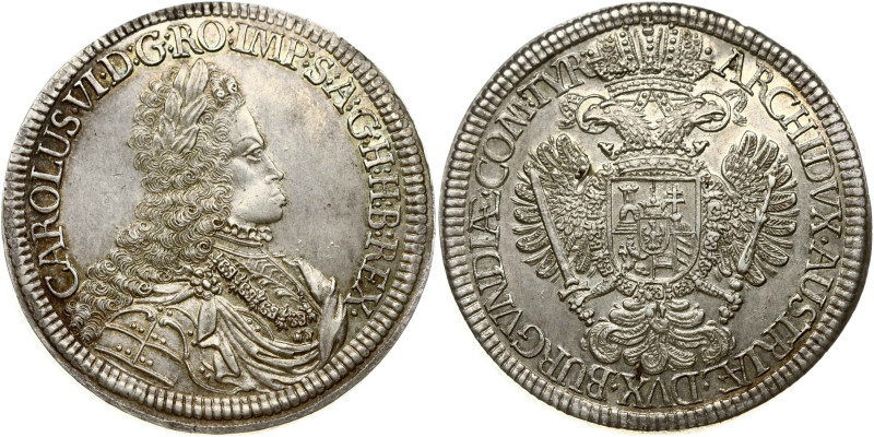 Holy Roman Empire, Tyrol. Karl VI (1711-1740). 2 Taler ND (1714), Hall. Silver 5...