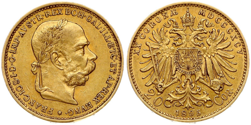 Austria. Franz Joseph I (1848-1916). 20 Corona 1895. Gold 6.75 g. KM 2806.