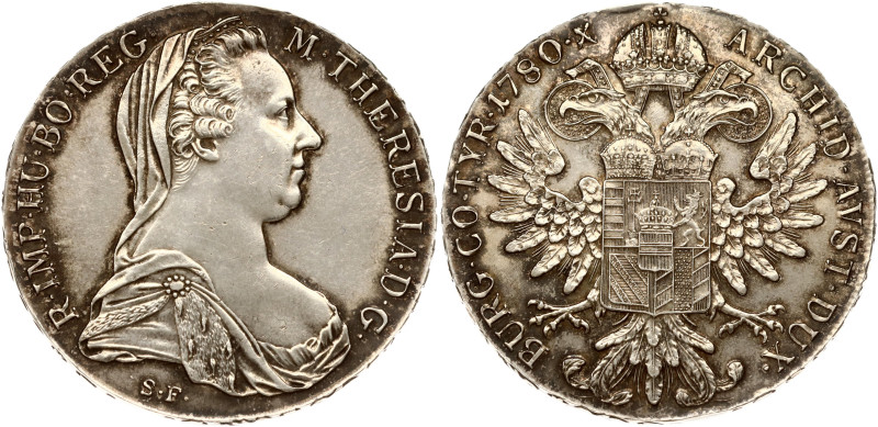 Austria. Maria Theresia Taler 1780 SF, Restrike. Silver 28.02 g. (Strike date: 1...