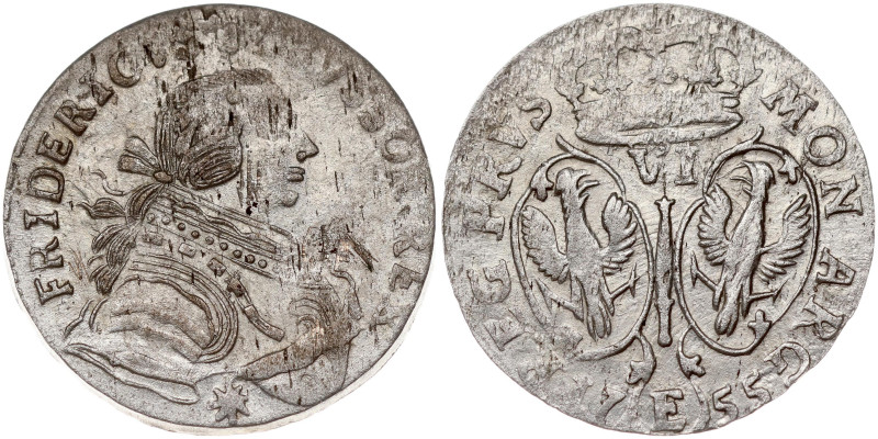 Germany, Prussia. Friedrich II (1740-1786). 6 Groscher 1755 E. Silver 3.25 g. KM...