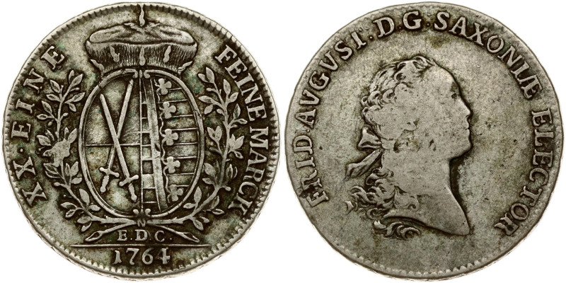 Germany, Saxony. Friedrich August III (1763-1806). 2/3 Taler 1764 EDC. Silver 13...