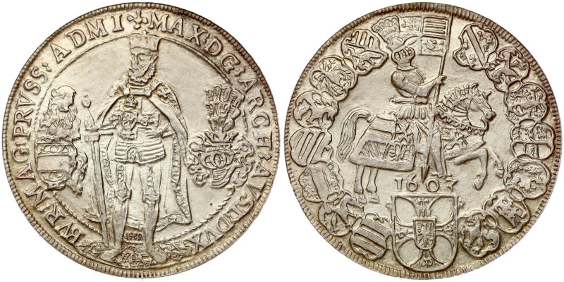 Germany, Teutonic Order. Taler 1603/1969 Replica. Silver .900, 28.58 g. KM 3, Da...