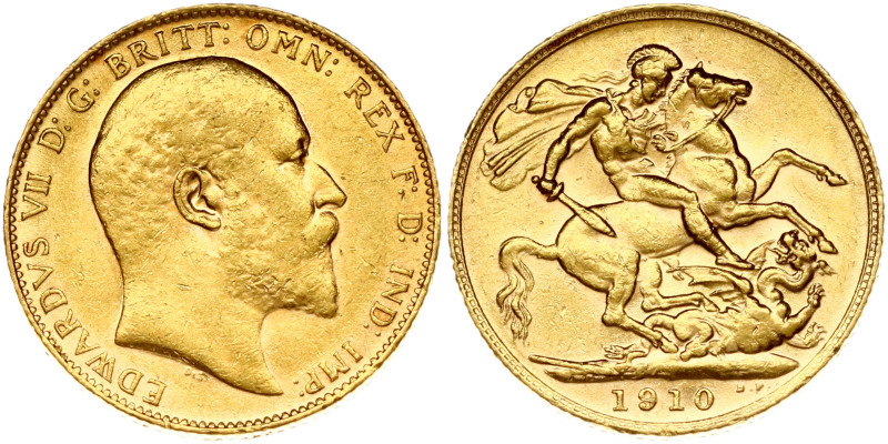 Great Britain. Edward VII (1901-1910). Sovereign 1910. Gold .916, 7.98 g. KM 805...