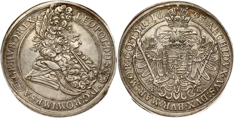 Hungary. Leopold I (1657-1705). Taler 1693 KB. Silver 28.37 g. KM 214.