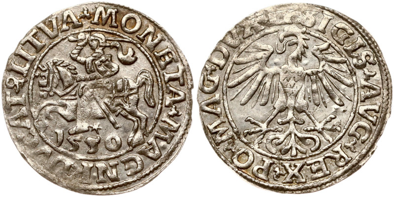 Lithuania. Zygmunt II August (1545–1572). Polgrosz 1550, Vilnius, legend ends LI...