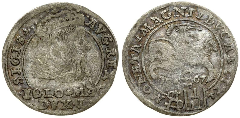 Lithuania. Zygmunt II August (1545-1572). Grosz 1567 Tykocin, LIT on Rv. Silver ...