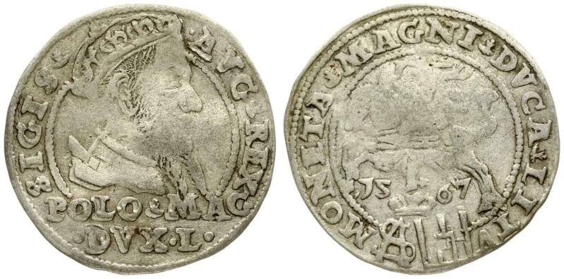 Lithuania. Zygmunt II August (1545-1572). Grosz 1567 Tykocin, LITV on Rv. Silver...