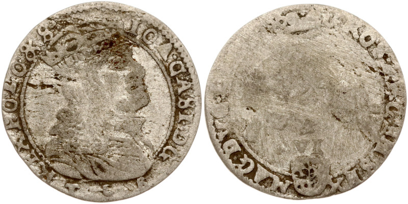 Lithuania. Jan II Kazimierz Waza (1649–1668). Szostak 1666 TLB, Vilnius. Silver ...