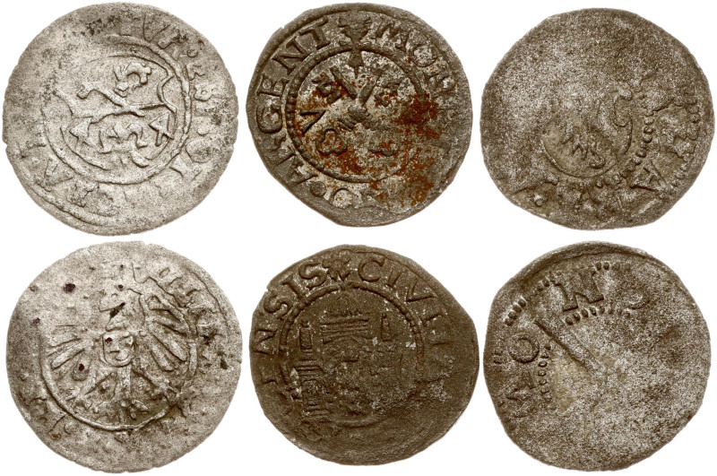 Livonia. Schilling 1560–1574. Billon, total weight, 2.68 g. Lot of 3 coins.