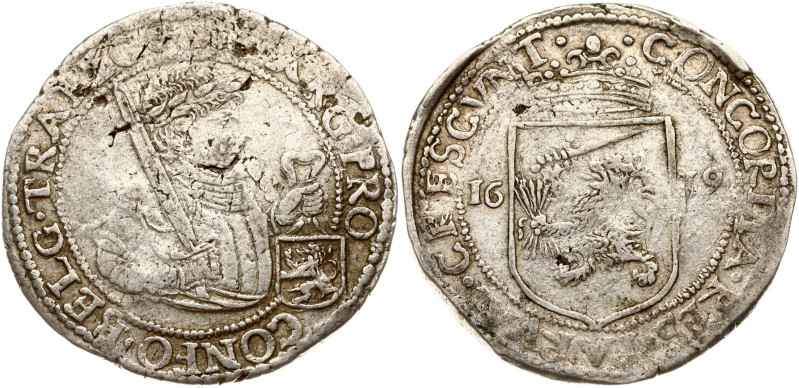 Netherlands, Utrecht. 1/2 Daalder 1619, '1/2 Netherlands Rijksdaalder'. Silver 1...