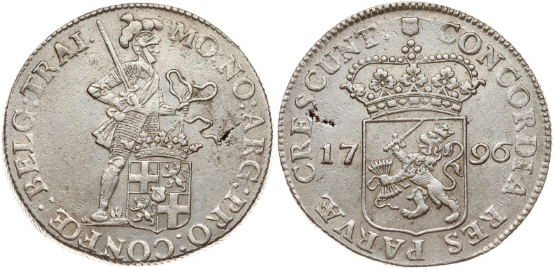 Netherlands, Batavian Republic, Utrecht. Silver Ducat 1796. Silver 27.96 g. KM 1...