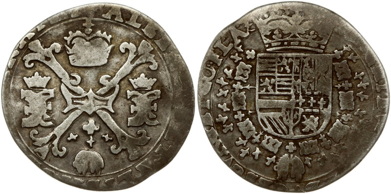 Spanish Netherlands, Flanders. Albert and Isabelle (1598-1621). 1/4 Patagon ND (...