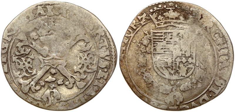 Spanish Netherlands, Tournai. Albert and Isabella (1598-1621). 1/4 Patagon ND). ...