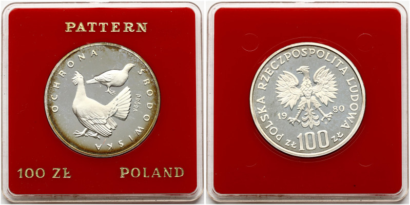 Poland. 100 Zlotych 1980 MW, Environmental Protection - Cappercaillie, Proba, Tr...