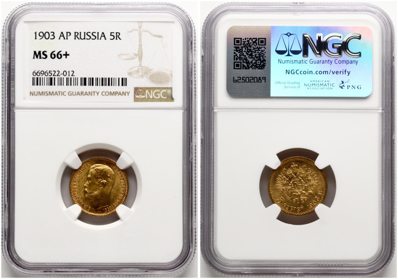 Russia. Nicholas II (1894-1917). 5 Roubles 1903 АР, St. Petersburg. Gold. Bitkin...