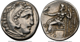 MACEDONIAN KINGDOM. Alexander III the Great (336-323 BC). AR drachm (17mm, 12h). NGC XF. Early posthumous issue, Colophon, ca. 322-317 BC. Head of Her...