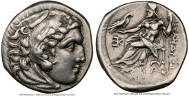 MACEDONIAN KINGDOM. Alexander III the Great (336-323 BC). AR drachm (17mm, 6h). NGC Choice VF, brushed. Early posthumous issue, Lampsacus, ca. 323-317...