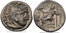 MACEDONIAN KINGDOM. Philip III Arrhidaeus (323-317 BC). AR drachm (16mm, 11h). NGC XF. Colophon, ca. 323-319 BC. Head of Heracles right, wearing lion ...