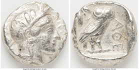 ATTICA. Athens. Ca. 440-404 BC. AR tetradrachm (25mm, 16.54 gm, 1h). Choice Fine. Mid-mass coinage issue. Head of Athena right, wearing earring, neckl...