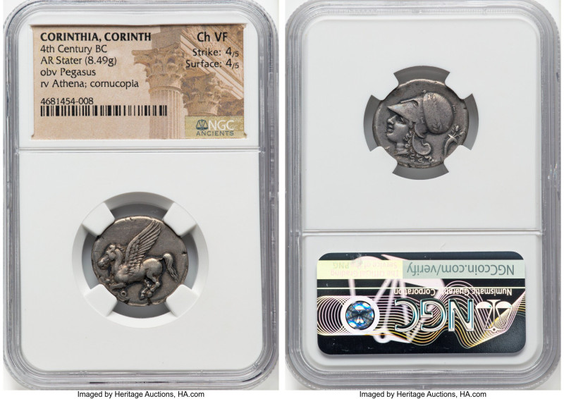 CORINTHIA. Corinth. Ca. 4th century BC. AR stater (21mm, 8.49 gm, 7h). NGC Choic...