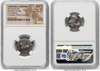 CORINTHIA. Corinth. Ca. 4th century BC. AR stater (19mm, 8.25 gm, 5h). NGC Choice Fine 4/5 - 3/5. Pegasus flying left; Ϙ below / Head of Athena left, ...