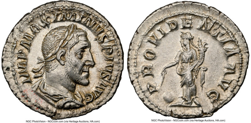 Maximinus I (AD 235-238). AR denarius (20mm, 3.52 gm, 1h). NGC Choice AU 5/5 - 3...