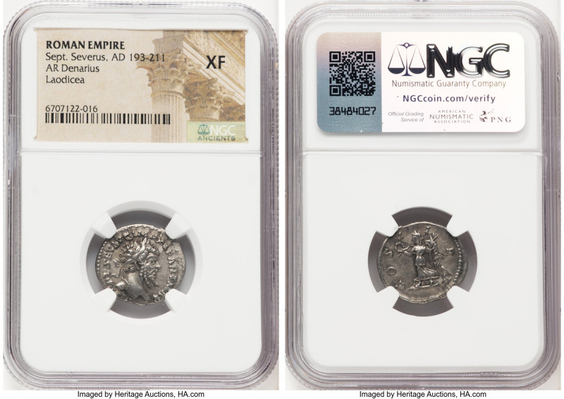 ANCIENT LOTS. Roman Imperial. Lot of four (4) AR denarii. NGC VF-XF. 1) Septimiu...