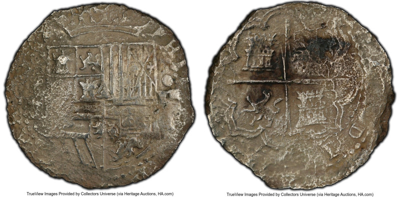 Philip II or III Cob 8 Reales ND (1574-1621) VF Details (Saltwater Damage) PCGS,...