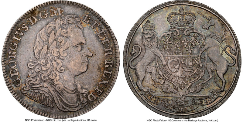 George I silver "Coronation" Medal (Jeton) ND (1714) AU53 NGC, Eimer-471, MI-428...