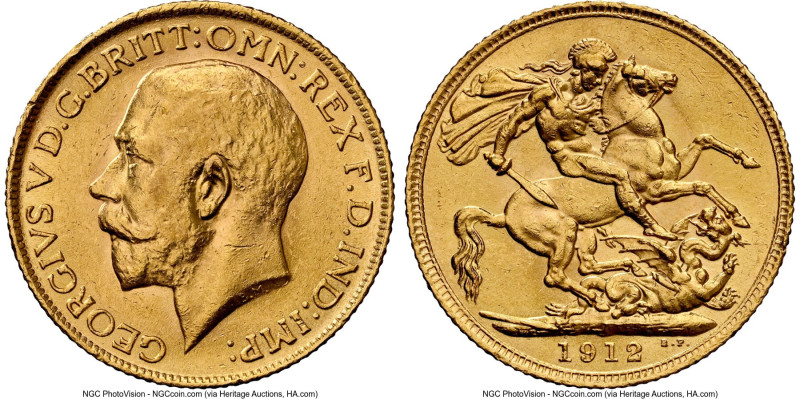 George V gold Sovereign 1912 AU58 NGC, KM820, S-3996. HID09801242017 © 2024 Heri...